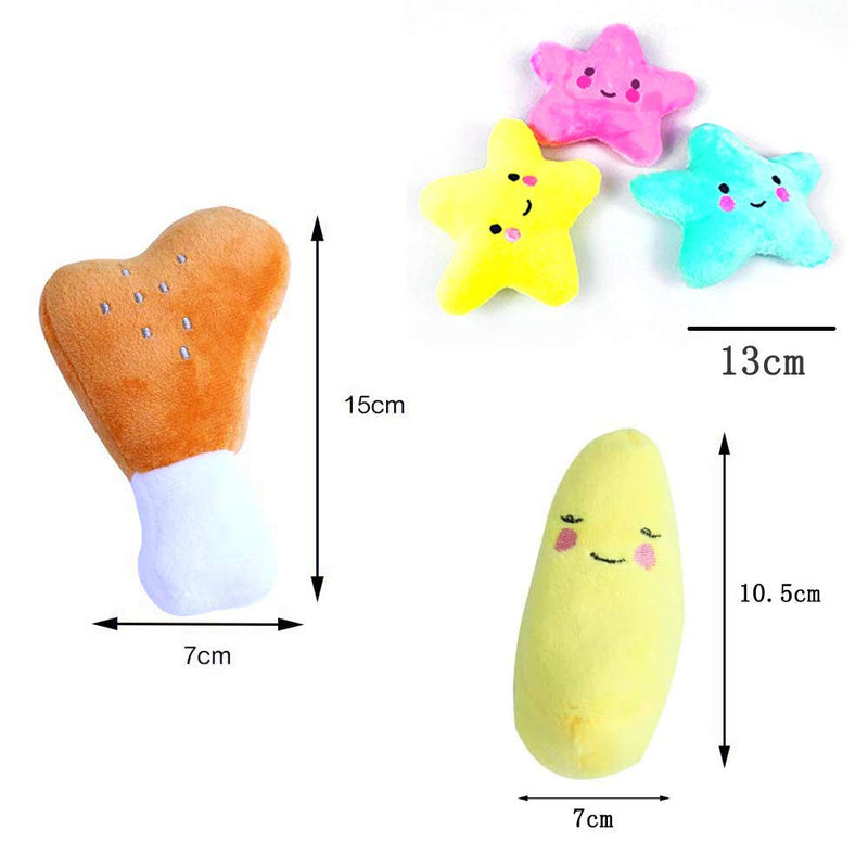 N\A 5 Pack Dog Toy Dog Squeaky Toys Cute Food Design Soft Plush Toys Dog Chew Toy Set for Small Medium Dogs Cats 5 Styles - PawsPlanet Australia