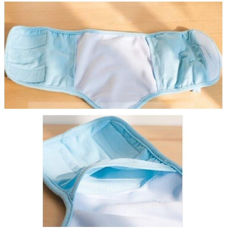 [Australia] - Dog Puppy Funny Diaper Belly Band Male Boy for Small Breeds Blue DOG L - Waist 13" - 16" 