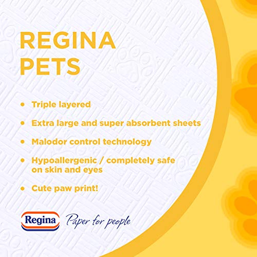 Regina Pets Towel Roll | 6 Rolls | 432 Supersized and Absorbent Sheets | Fragrance Technology That Eliminates Malodours | Hypoallergenic – Safe on Eyes, Paws, and Skin| FSC® Certified Product - PawsPlanet Australia