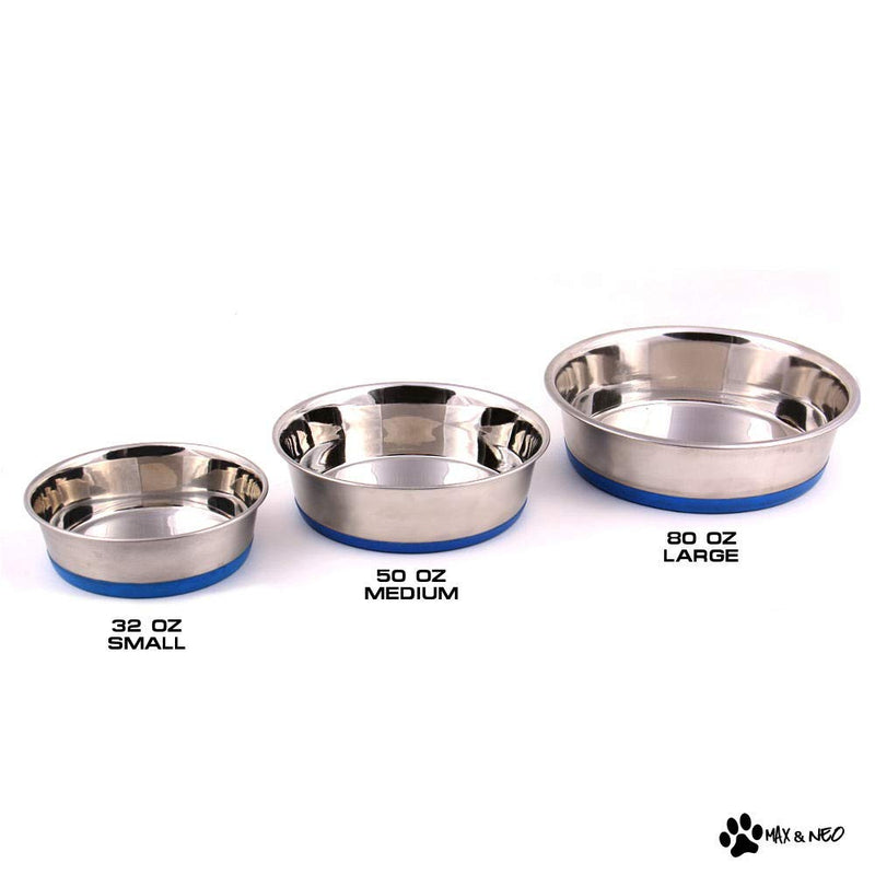 [Australia] - Max and Neo Heavyweight Non-Skid Rubber Bottom Stainless Steel Dog Bowl Small 