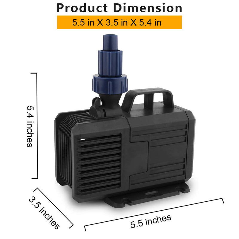 FREESEA Aquarium Submersible Fountain Pump: 740 - 1340GPH Ultra Quiet Water Pump for Pond | Fish Tank | Pool | Garden Waterfall | Sump | Hydroponic 740 GPH 40W - PawsPlanet Australia