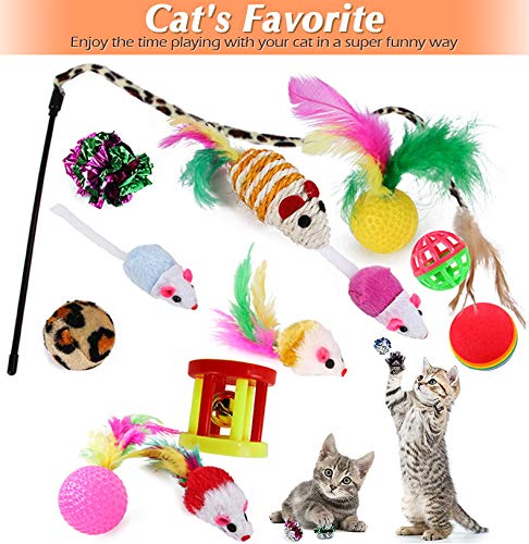 Cosyres Kitten Toys Interactive Cat Toys Assorted 21Pcs for Indoor Cats Tunnel, Feather, Mouse Mice Balls and Bells Toys for Cat Puppy - PawsPlanet Australia