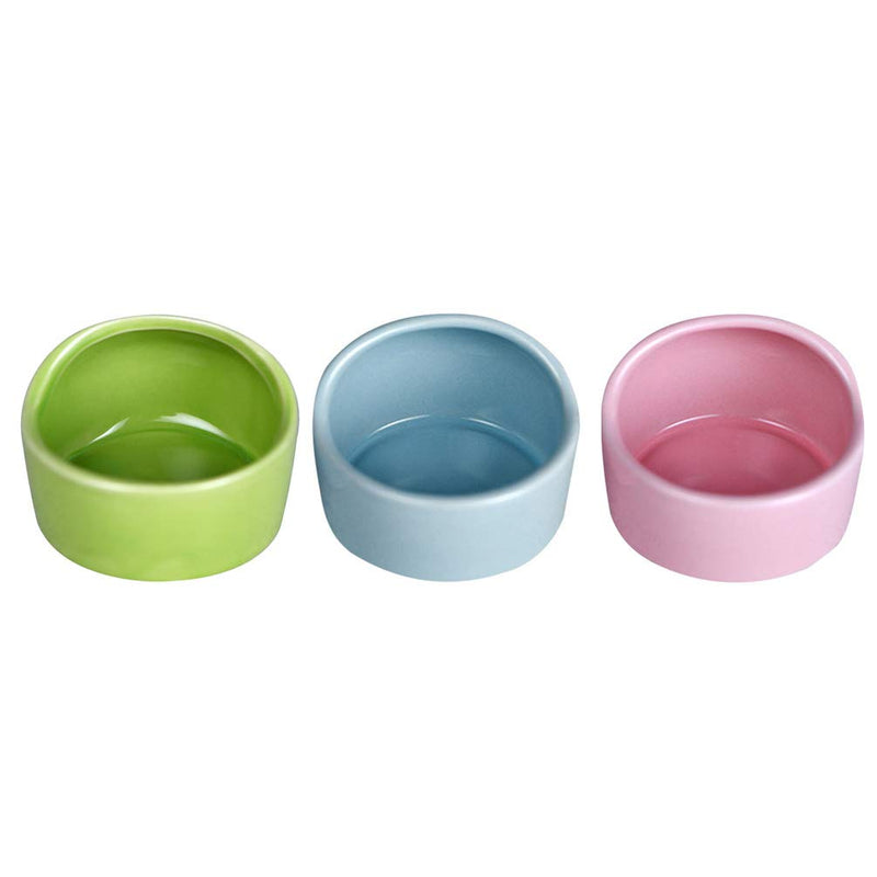 Balacoo 3pcs Hamster Feeding Bowls Ceramic Animal Dishes Food and Water Water Bowl for Mouse Dog (Random Color) - PawsPlanet Australia