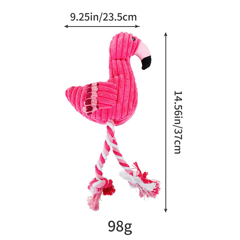 Squeaky Plush Dog Toy, Interactive Stuffed Dog Chew Toys with Squeaker, Durable Pet Toy for Small Medium Chewer with Cute Shape, Boredom Reducing Training Play Flamingo - PawsPlanet Australia