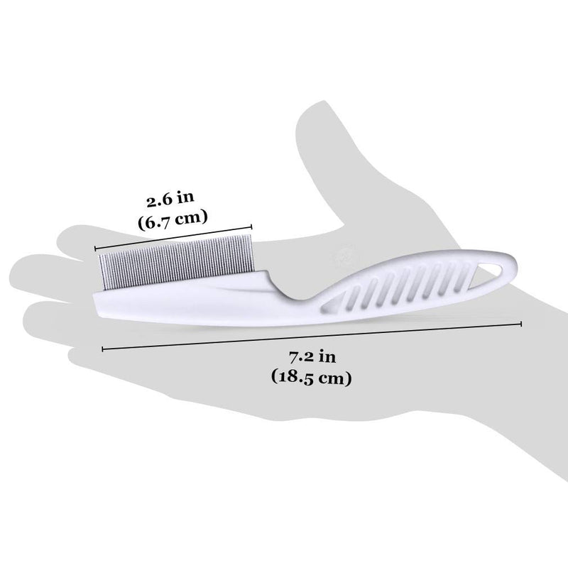 SunGrow Grooming Comb for Dogs and Cats, 7.2 Inches, Lightweight and Easy to Hold, Doesn’t Pull Hair, White Color Brush, 1 pc - PawsPlanet Australia