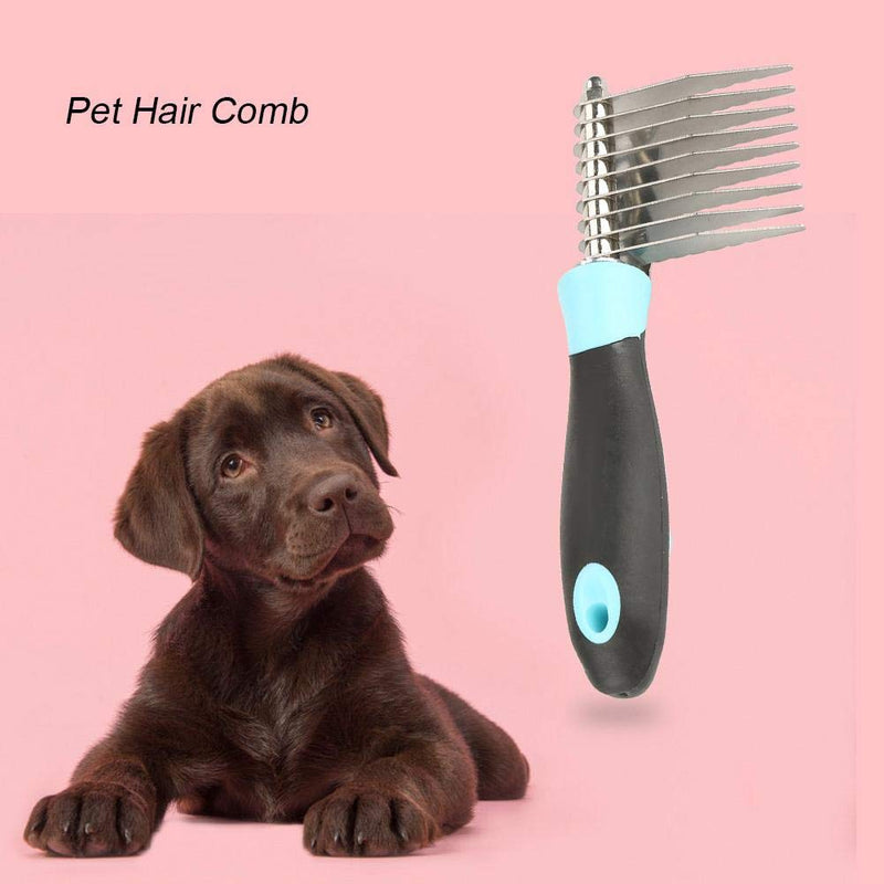 Pet Grooming Massage Comb, Dog Rake Deshedding Dematting Brush Comb,Undercoat Rake for Dogs Brush for Shedding Long Hair (B) B - PawsPlanet Australia