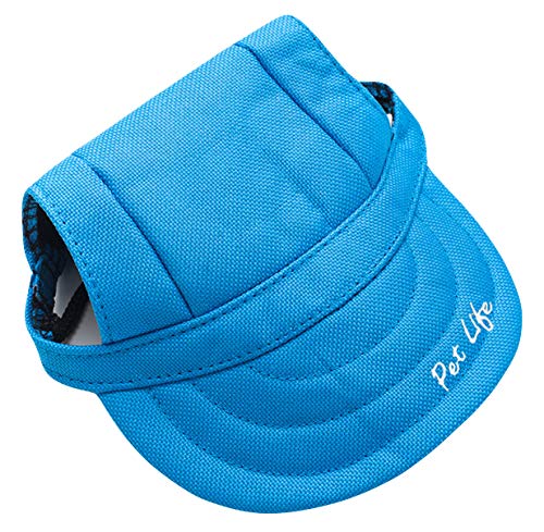 [Australia] - Pet Life 'Cap-Tivating' Uv Protectant Adjustable Fashion Dog Hat Cap Large Blue 