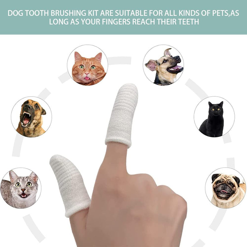 Fyfjur Dog Toothbrush, Pack of 10 Reusable Finger Toothbrush Dog Anti-Plaque, Efficient Finger Cots Dog Dental Care for Dental Care Dog Cats White - PawsPlanet Australia