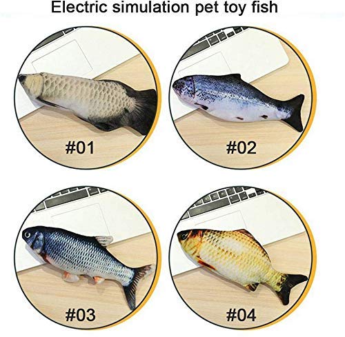 Electric Catnip Fish Toys for Cats Fish Catnip Toys Cat Toys Simulation Plush Fish Shape Toy Doll Interactive Pets Pillow Chew Bite Kick Supplies for Cat Kitten (A) A - PawsPlanet Australia
