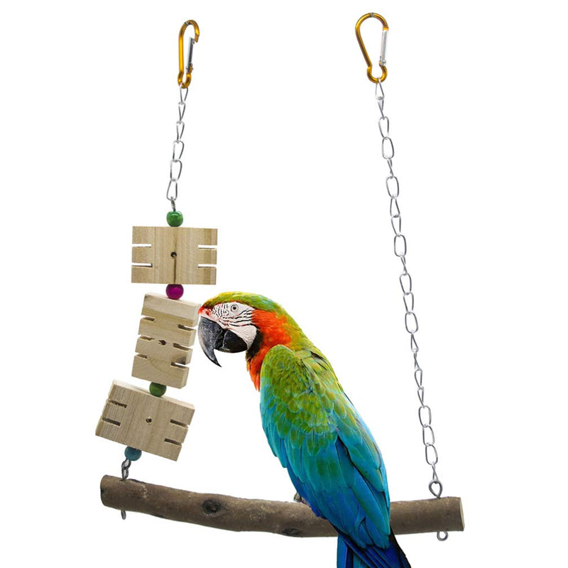 POPETPOP Chicken Swing - Natural Wooden Chicken Toy for Hens Handmade Bird Swing Bird Chew Toy for Bird Parrot Parakeet Hens Macaw Trainning - PawsPlanet Australia