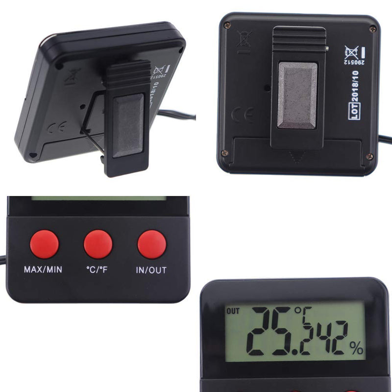Digital Reptile Thermometer Hygrometer with 2 Remote Probes to Measure Humidity and Temperature - Ideal Vivarium Thermometer Also Suitable for a Snake or Lizard Tank - Reliable Reptile Accessories - PawsPlanet Australia