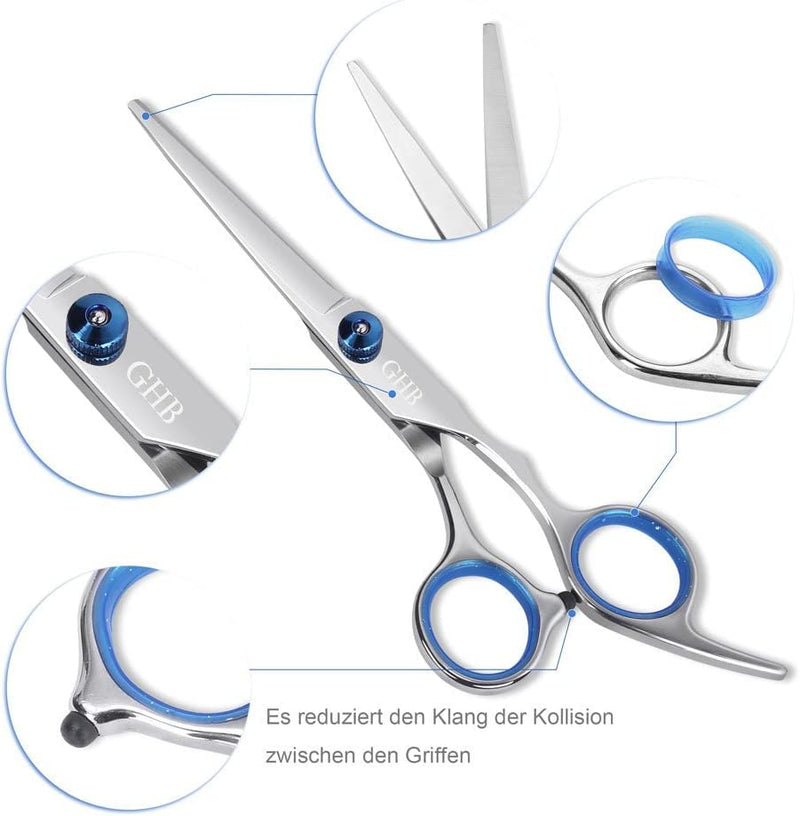 GHB dog hair scissors with thinning scissors for grooming 5 in 1 for all dogs, cats, cutting and grooming - PawsPlanet Australia