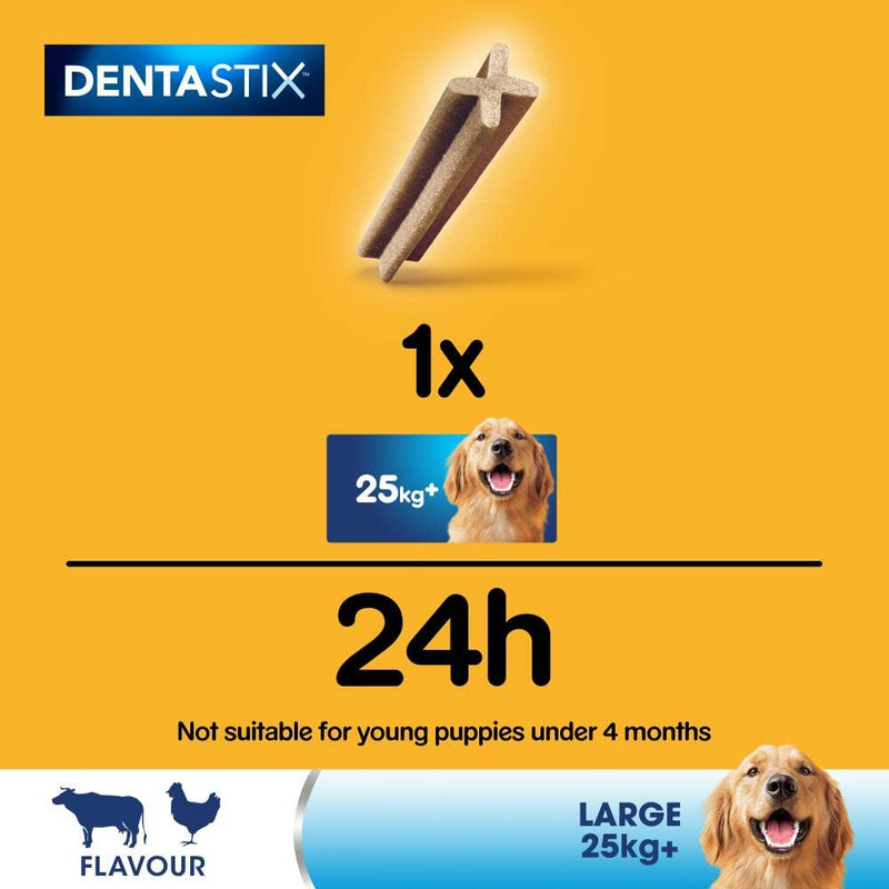 Pedigree Dentastix - Daily Dental Care Chews - Dog Treats for Large Dogs - 112 Sticks (Pack of 4) - PawsPlanet Australia