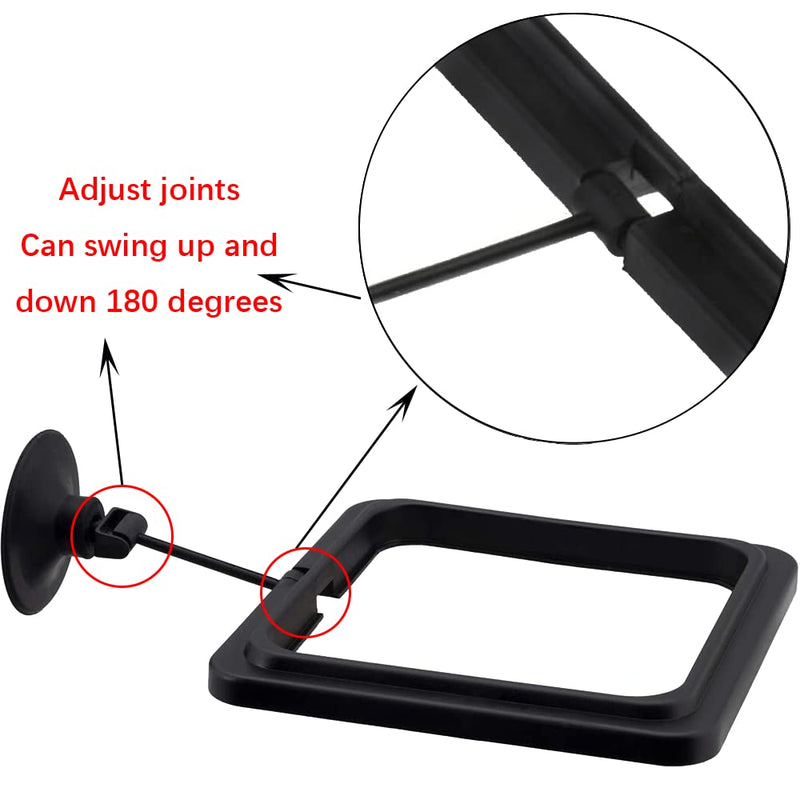 WanFengXue 2 Pcs Fish Feeding Ring Black 10cm Square Aquarium Fish Feeder with Suction Cups for Goldfish and Other Smaller Fish - PawsPlanet Australia
