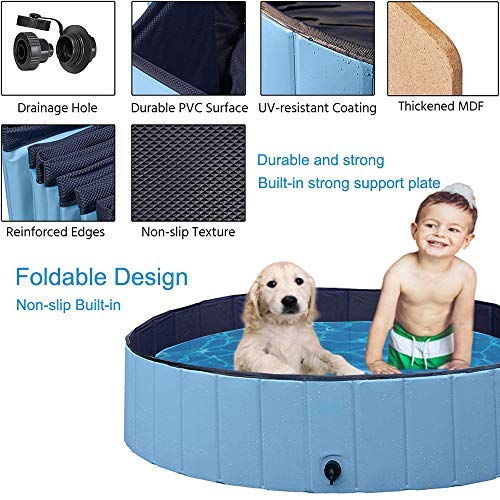 Foldable Dog Pool Pet Bathing Tub,Paddling Pool For Kids,Dog Bath Pool Bathtub Non-Slip Ball Pits Paddling Bathing Pool For Garden Patio Bathroom(M(120* 30CM)) L-120*30CM - PawsPlanet Australia