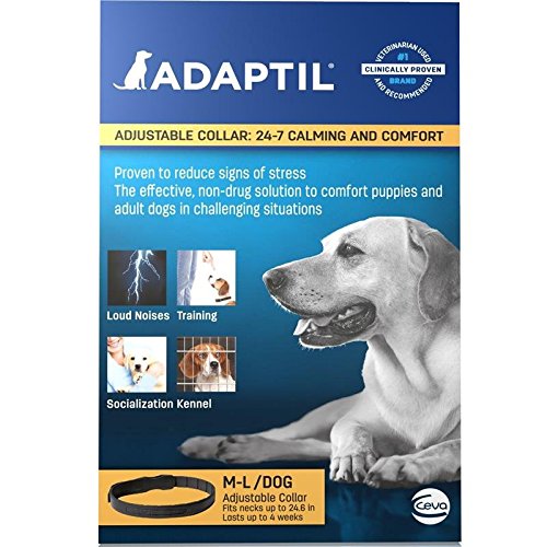 Adaptil Dap Calm On - The - Go Dog Appeasing Pheromone Odorless Collar for Anxiety Stressful Large and Medium Dogs Max Adjustable Neck Size 24.6 Inches - PawsPlanet Australia