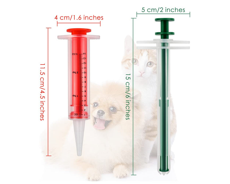 SCSpecial Pet Piller 2 Pieces Plastic Pet Pill Poppers Handy Durable Pet Pill Dispenser Medical Tablets Feeding Tool for Dogs and Large Cats (Pill Popper+Liquid Dispenser) Pill Popper+Liquid Dispenser - PawsPlanet Australia