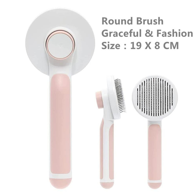 Pet Grooming Brush, Pet Hair Removal Comb, Dog Brush Cat Brush for shedding and grooming, Supple Stainless Steel Bristles Quick Removes Loose Undercoat, Suitable for Most Cats Dogs Furry Pets (pink 2) pink 2 - PawsPlanet Australia