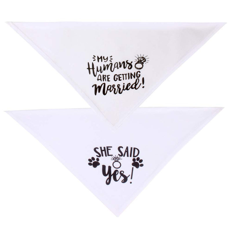 [Australia] - My Humans are Getting Married Dog Bandana, Wedding Dog Bandana, Dog Engagement Announcement, Wedding Photo Prop, Pet Scarf, Pet 2 pack 