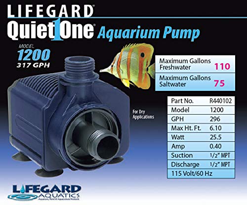 [Australia] - Quiet One Lifegard Aquarium Pump, 317-Gallon Per Hour 