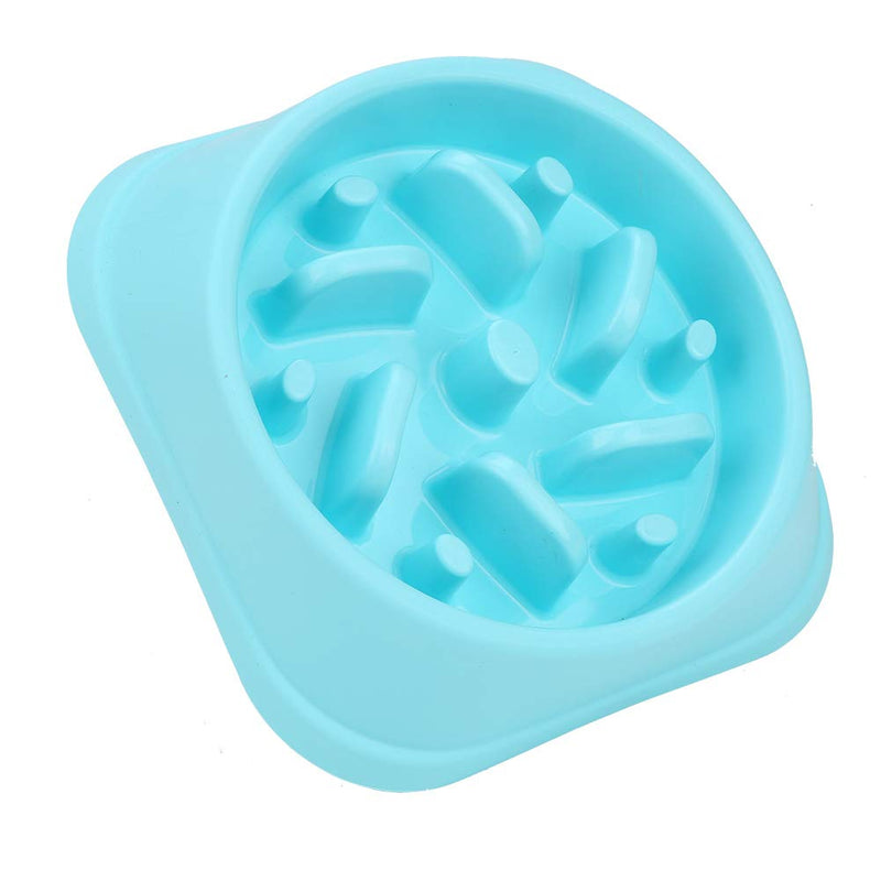 [Australia] - Fdit Slow Dog Food Bowl Dish Anti Choking Slow Eating Water Food Feeder Container Eating Plate(Blue) Blue 