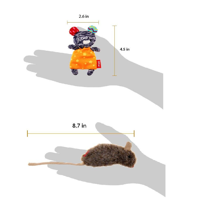 [Australia] - Gigwi Catnip Filled Cat Toys, Cute Design Cat Mice Toy with Catnip Teabag, Kitten Catnip Toys Soft& Safe Material for Cats Indoor Fabric Mouse 2 Pack 