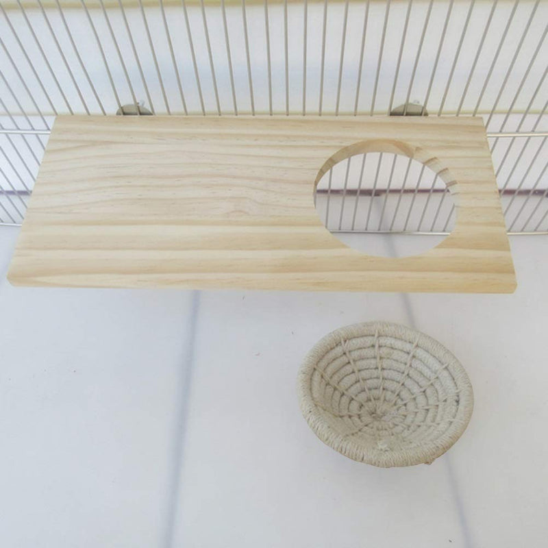 [Australia] - Bird Cage Wooden Platform And Handwoven Nest, Parrot Perches Stand Set Paw Grinding，Small Pet Cage Accessories Toy Playground for Parakeet Conure Cockatiel Budgie Gerbil Rat Mouse Chinchilla Hamster Middle stand & nest 