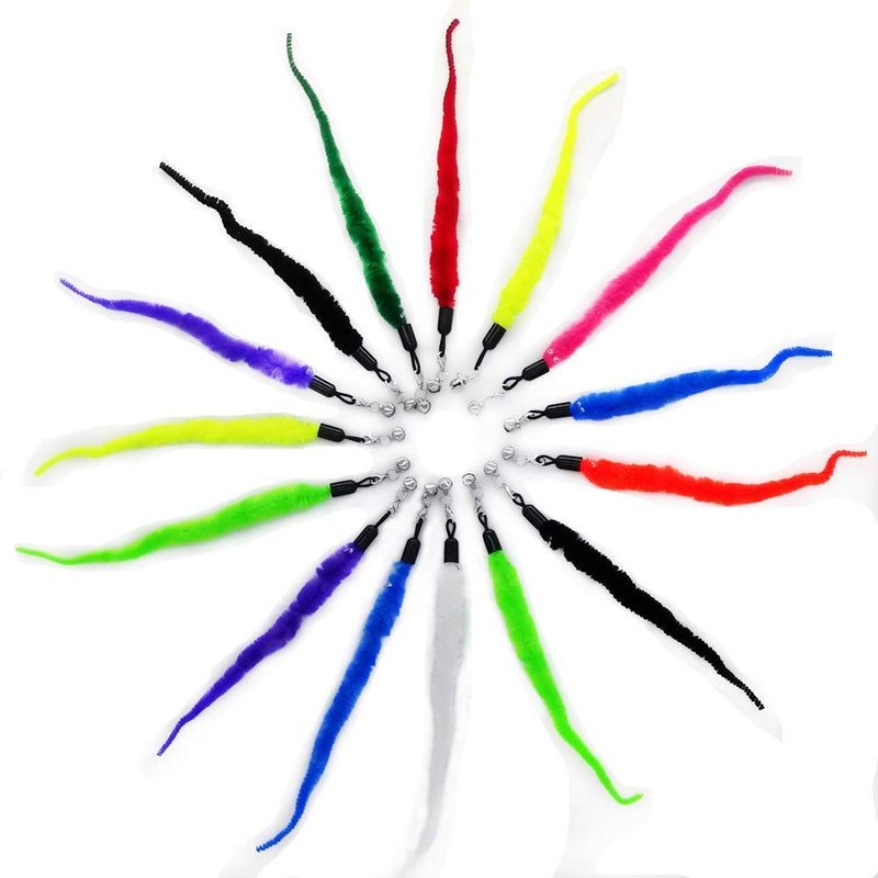 Yamaho Cat Worm Toys, (15 Packs) Interactive Cat Wand Replacement, Cat Wand Refill Attachments for Indoor Cats 15 Packs 15 colors - PawsPlanet Australia