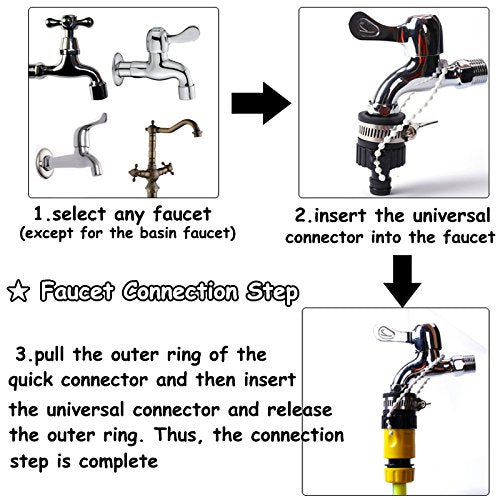 [Australia] - 32.8 Feet Tube Hose No Spill Fill Aquarium Maintenance System with Tube Clip and Faucet Connectors 