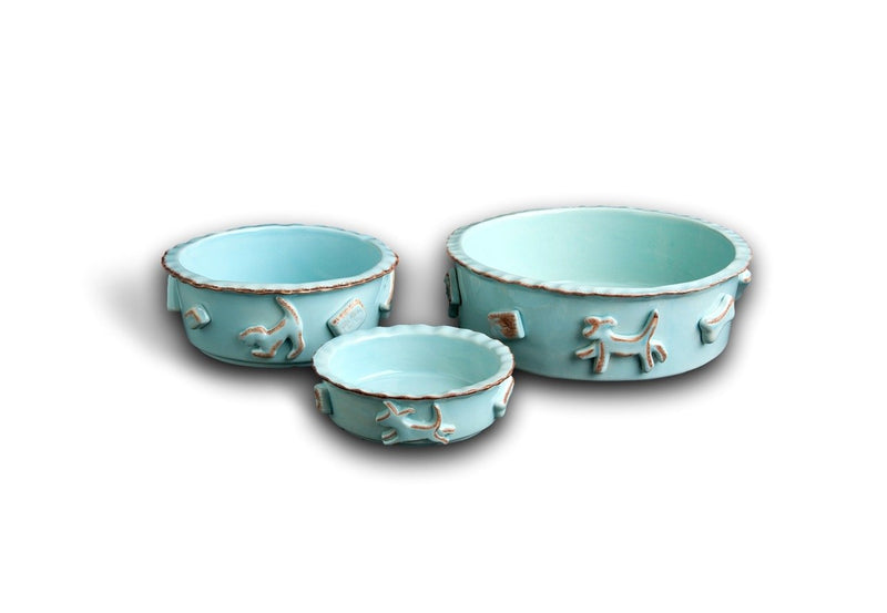 [Australia] - Carmel Ceramica Dog Bowl - Baby Blue Small 