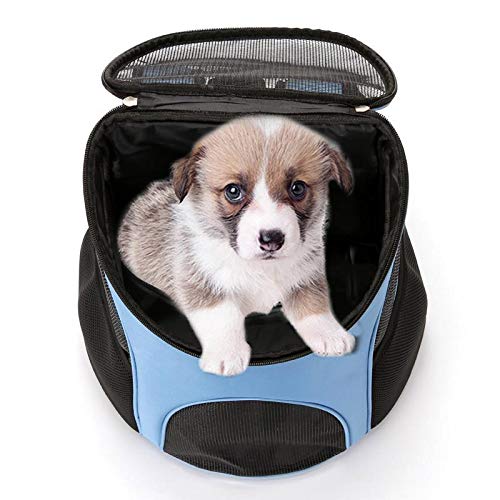 [Australia] - YINGJEE Dog Carrier Backpack Breathable for Small Pets/Cats/Puppies, Pet Carrier Bag with Mesh Ventilation, Safety Features and Cushion Back Support, for Traveling, Hiking, Camping, Walking & Outdoor Blue 