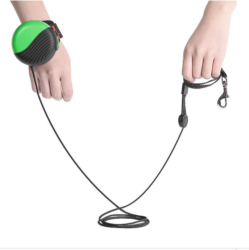 [Australia] - CHIVENIDO Retractable Dog Leash Extendable Puppy Running Leash Flexi Dog Leash for Large Dogs 2.5Meter Wrist Belt Strap Hands-Free Leash for Big/Medium/Small Pest Dogs&Cats green 