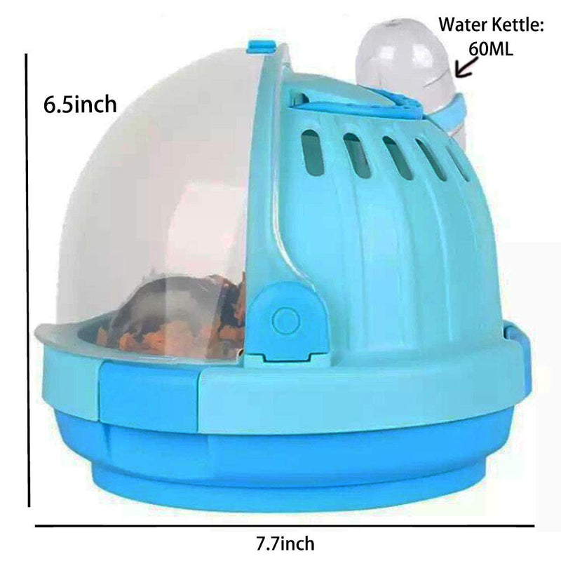 Hamster Carrier Cage Portable Transport Unit for Syrian Hamster, Small Animal Habitat, Hamster Accessories with 60ML Water Bottle - PawsPlanet Australia