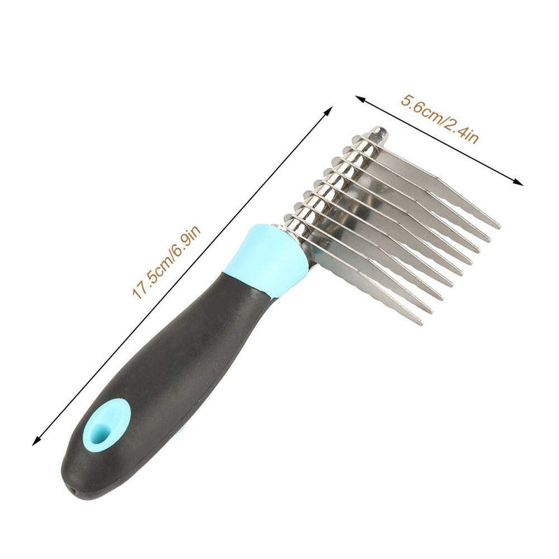 Pet Grooming Massage Comb, Dog Rake Deshedding Dematting Brush Comb,Undercoat Rake for Dogs Brush for Shedding Long Hair (B) B - PawsPlanet Australia