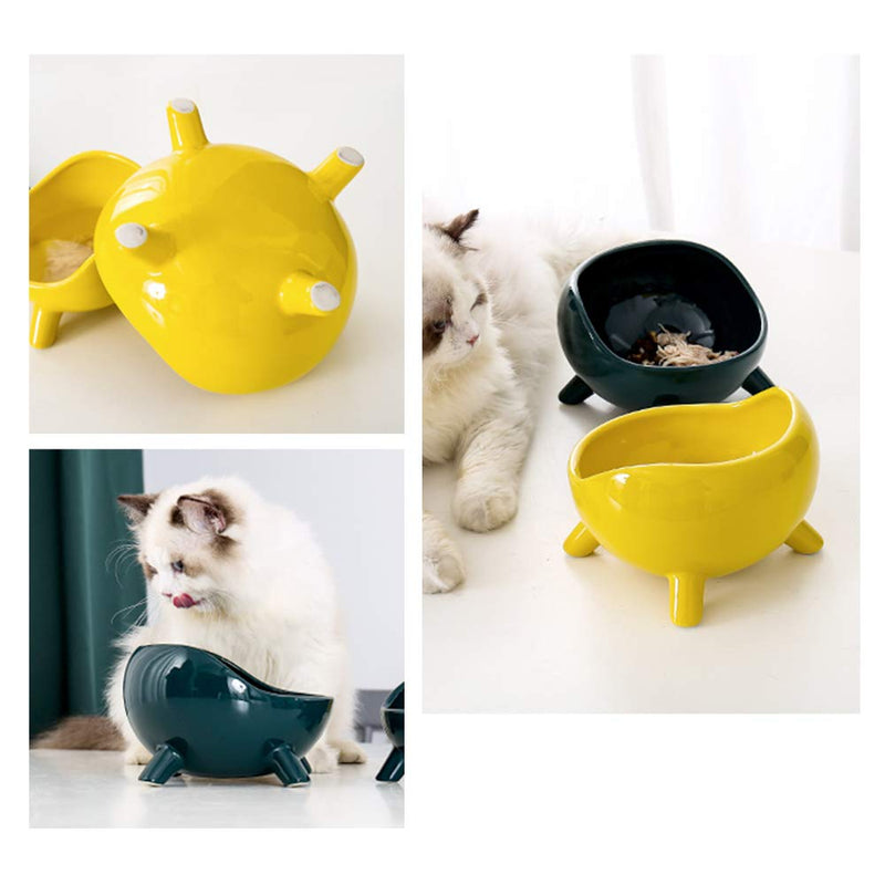 Cat Bowls Raised Cat Food Bowls Anti Vomiting,Ceramic Cat Food and Water Bowls Stress Free,Angled Elevated Pet Bowl with 4 fixed feet,Backflow Prevention,Non Slip,No Spill,for Cats and Small Dogs Green - PawsPlanet Australia