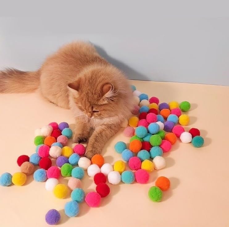 Vhger Interactive Cat Toy, Cat Scratching Ball Toy, Creative Mini Plush Ball Toy, Relieve Depression, Silent Pet Accessories for Interaction, Training (30 Balls) - PawsPlanet Australia