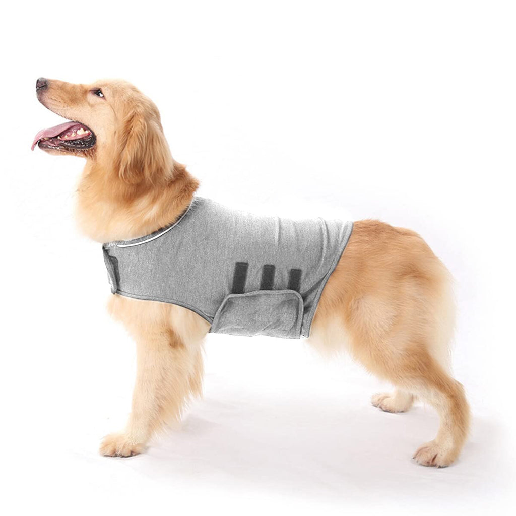 Anti-Anxiety Dog Jacket Dog Calming Coat Pet Stress Relief Shirt Warm Calming Vest Lightweight Thunder Dog Wrap Dog Anxiety Jacket (Light Gray M) M. Light Grey - PawsPlanet Australia