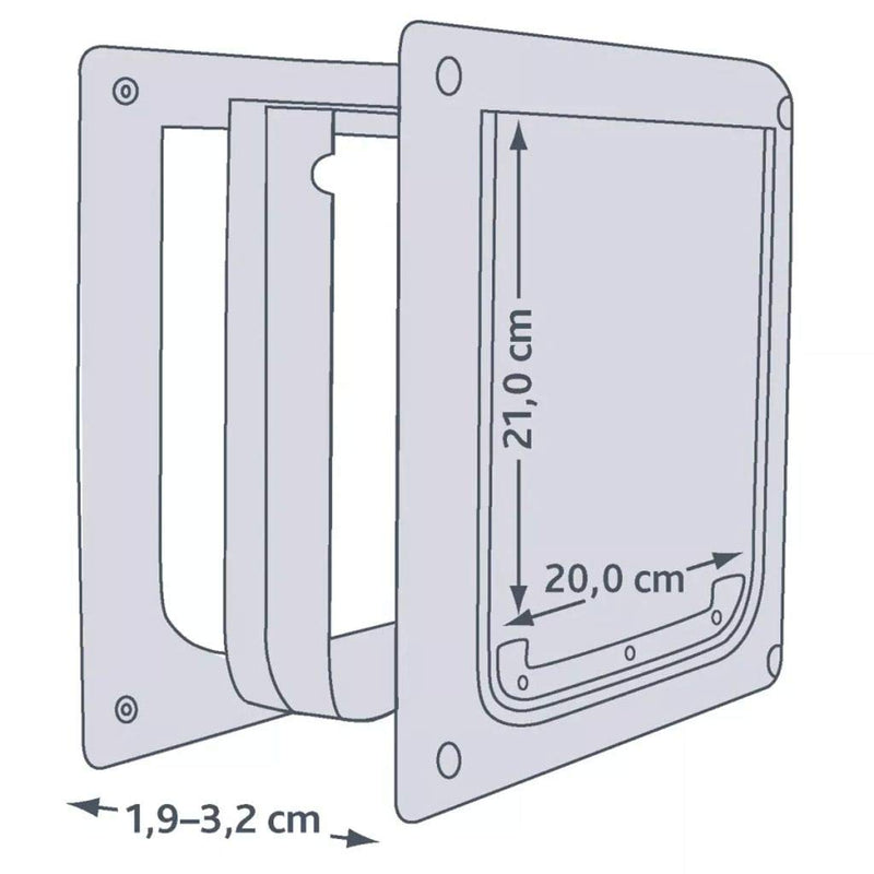 Trixie 2-Way Dog Flap, 25 x 29 cm, White Extra Small - Small - PawsPlanet Australia