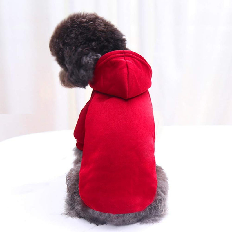Pet Dog Hoodies, Puppy Jacket Sweatshirt Spring Autumn Pet Hooded Clothes for Small Medium Dogs red S - PawsPlanet Australia
