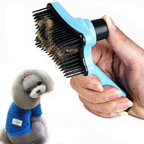 IKAAR Deshelding Tool & Grooming Brush, Dog Brush Cat Brush Shedding Hair Comb for Small Medium Large Dog/Cat Long and Short Hair Blue - PawsPlanet Australia