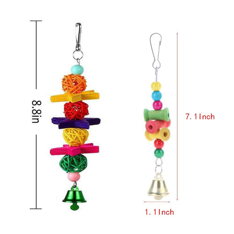 HIMM 7Pcs Parrot Toy Set Parrot Rope Toy Climb Toy Parrot Hanging Swing Toys Parrot Cuddly Toy Parrot Toy Set Including Wooden Ball Rotate Ladder,Bell Toy,Rope Toys,Swing Toys,Parrot Toy Bell - PawsPlanet Australia