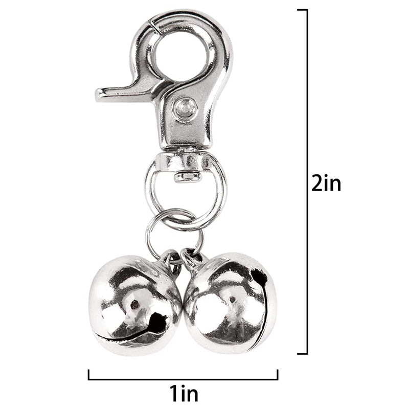 EXPAWLORER Bell Training Charm Pendants Jewelry for Pet Dog Cat Necklace Collar 2 bells Silver - PawsPlanet Australia