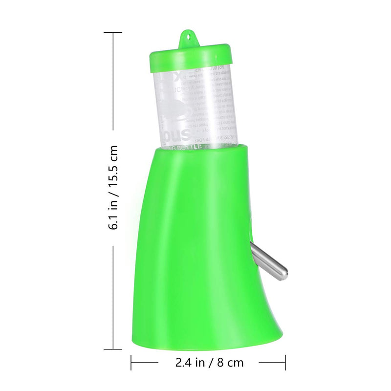 UEETEK Small Animal Hideout Drinking Dispenser Feeder 2 in 1 Water Bottle with Plastic Base Hut for Dwarf Hamster (Green) - PawsPlanet Australia