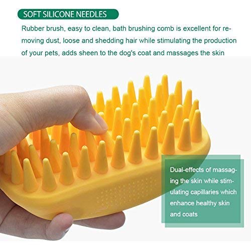 Okared 2 Pack Pet Shampoo Brush for Pets Dogs Cats, Anti-skid Rubber Dog Cat Pet Mouse Grooming Shower Bath Brush Massage Comb - PawsPlanet Australia