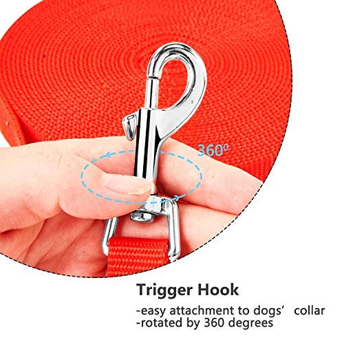 HAPPY HACHI drag leash for dogs, 3m / 5m / 10m / 15m / 20m / 33m nylon dog leash with robust and weatherproof, training leash with D-carabiner and handle padding for large to small dogs (10m, red) 10m - PawsPlanet Australia