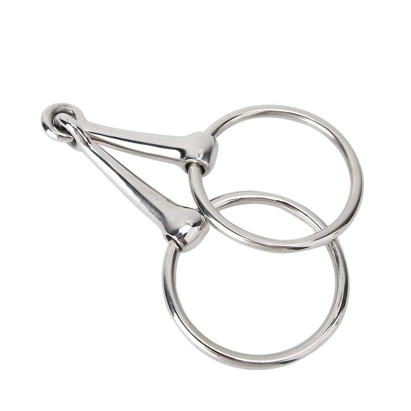 Pssopp Snaffle Bit Stainless Steel Horse Ring Hollow Jointed Mouth Horse Loose Oval Mouth Equestrian Supplies - PawsPlanet Australia