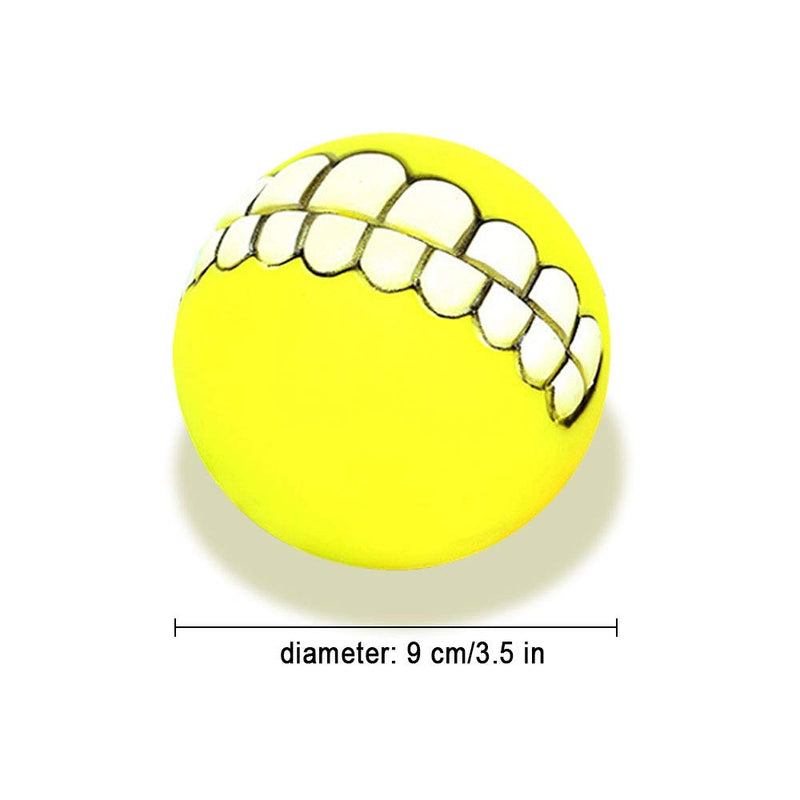 Funny Dog Teeth,6 Pack Funny with Teeth Pattern Squeaky Sound Chew Toy Smile Dog Ball for Small Cats/Dogs/Interactive Pet(Random Color) - PawsPlanet Australia