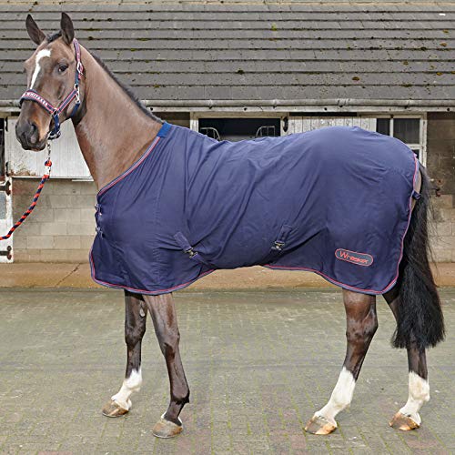 John Whitaker Summer Stable Travel Horse Sheet Lightweight Cooler Rastrick No Fill 0g Rug 1 Count (Pack of 1) Navy and Red - PawsPlanet Australia