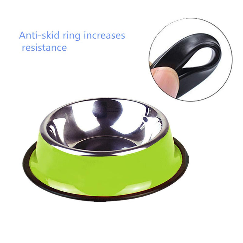 SHUNYOU 2-piece Dog Bowl Stainless Steel Non-slip And Leak-proof Cat bowl, Dog Food Bowl, Multifunctional Food-grade Travel Pet Bowl For Dogs, Pet Bowl For Cats And Dogs (S-18cm) S-18cm - PawsPlanet Australia