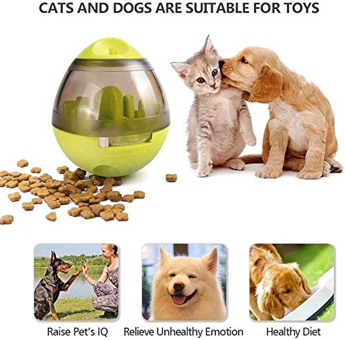 Pet Treat Dispensing Dog Toy Treat Dispenser, Dog Treat Ball,Food Dispenser Feeding-IQ Treat Ball Interactive Feeding Training Puppy for Dogs and Cats Toy Funny Puzzle Chewing Food Ball (Green) Green - PawsPlanet Australia